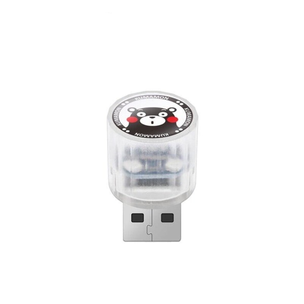 Bil USB LED-lampa med logotyp Enkel installation Bildörrlampa Idealisk för inredning av bilar kumamon
