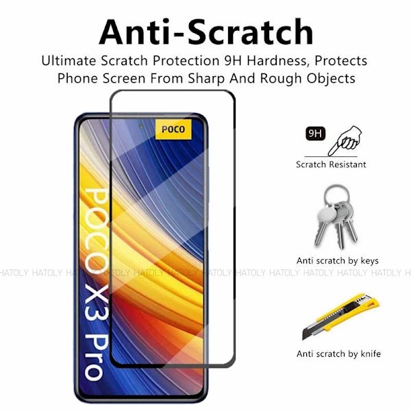 2/4 st Härdat Glas För Xiaomi Poco X3 Pro Skärmskydd Xiaomi Poco X3 Pro X3 NFC Full Lim Telefonskyddsfilm Xiaomi Poco X3 Pro 2PCS Tempered Glass Poco X3 NFC