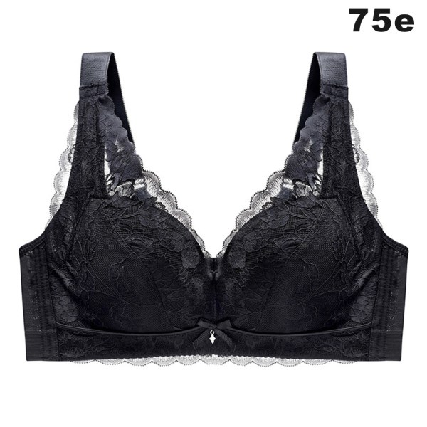 Full täckning Plus Size Spets BH Push Up Wirefree andas Mesh BH black 100e