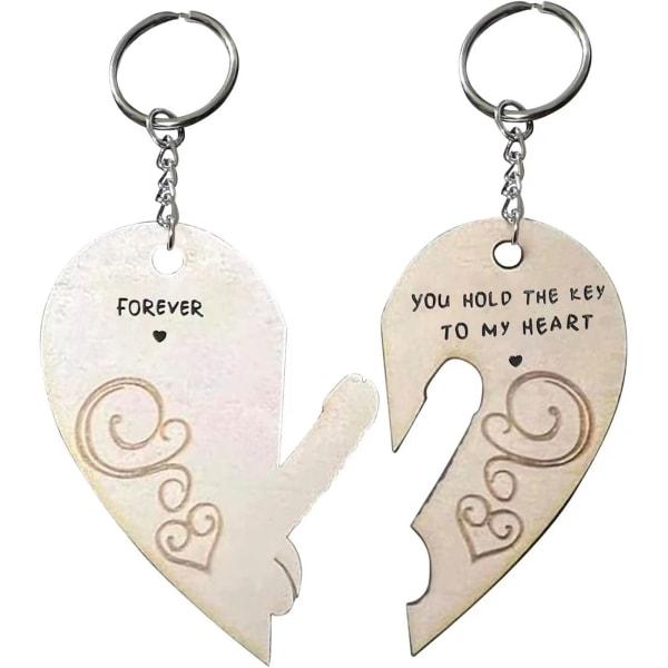 Valentine Par Nyckelring Matchande Tegel Nyckelring Set Unika present Par Presenter till pojkvän och flickvän default