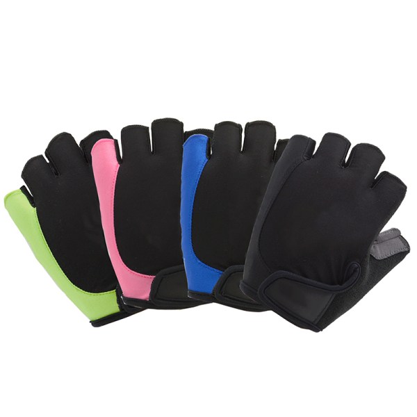 Halkfria halvfingerhandskar med handledsstöd Vadderade Fitness Kort öppet finger black green 2xl