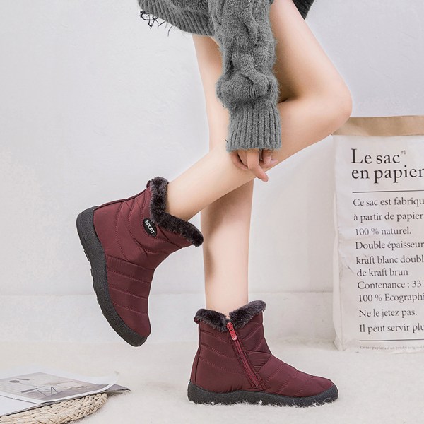 Dam Plus Size Snow Sneakers Stövlar Skor Utomhus Anti-Slip Vattentäta Booties Winter b 40