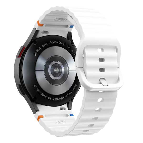 Originalt silikonarmband för Samsung Galaxy Watch 7 FE 6 4 Classic 5 pro 44mm 40mm 43mm 47mm 45mm Armband Galaxy Watch6 7 Rem White Galaxy 5 40mm 44mm