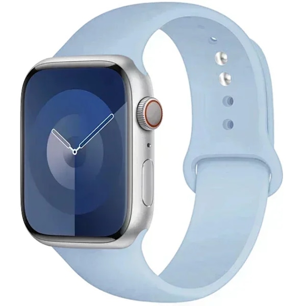 Original Silikonarmband för Apple Watch Band 44mm 38-40 42-46 41-45 46MM 49 mm Armband iwatch Serie 10 9 7 4 5 6 8 SE Ultra 2 3 92 sky blue S10-42MM 38 40 41 S