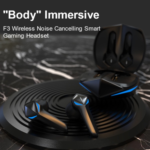 Bluetooth-kompatibla trådlösa hörlurar Low Latency Gaming Headset för män Touch-Control Sport Game Headset yellow