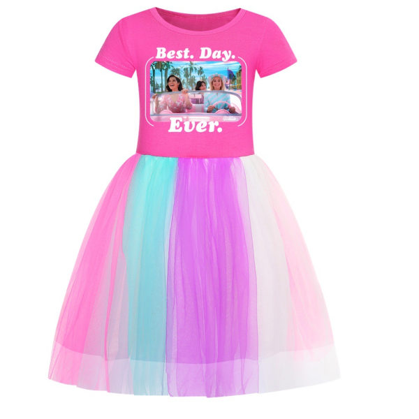 Barbie The Movie Barn- och flickkjol Star Rainbow Lace Skirt powder 2 130cm