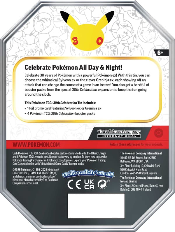 Pokemon Celebration 30th EX Tin Sylveon - TCG