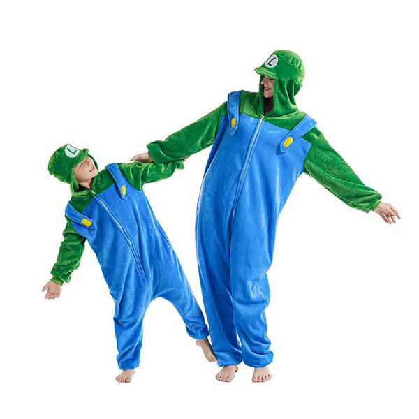 Tecknad djur pyjamas i ett stycke Nattlinnen Super Mary Pyjamas green M