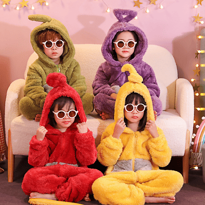 Anime Teletubbies Kostym Barn Pyjamas Sovkläder Jumpsuit green 140-150cm