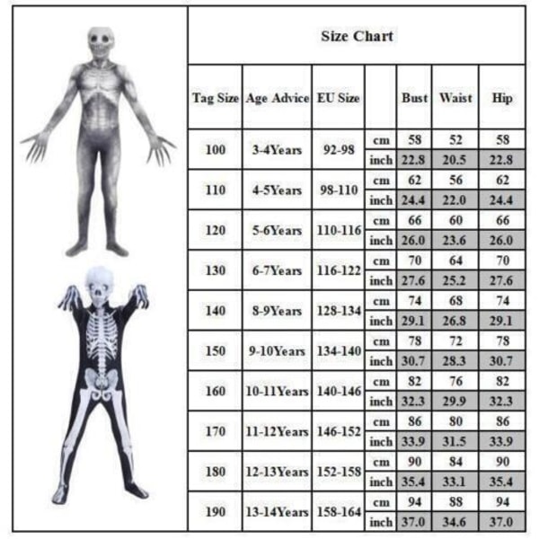 Kids The Rake Morphsuit Creepepasta Halloween FancyDress kostym 150CM