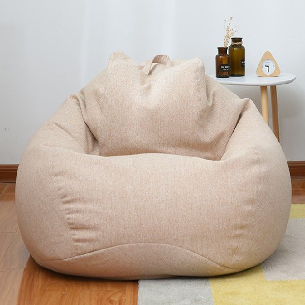 barn vuxna Lat soffa liten soffa tatami ris bekväm bönbulle Beige M#80cm*90cm