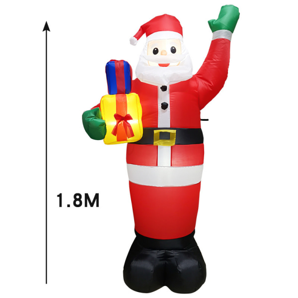 Jul uppblåsbar snögubbe Santa Claus gårdsdekorationer style 5 1.8m EU