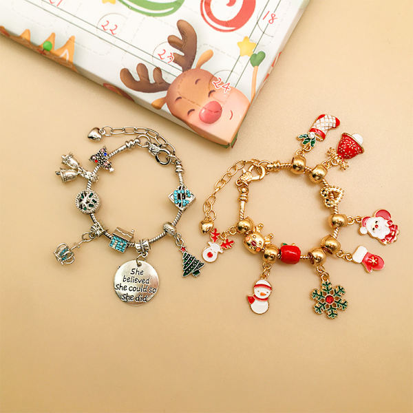 flickor Adventskalender Charm Armband Making Kit för jul