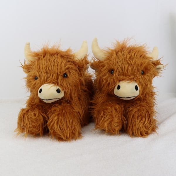 Highland Cow Scottish highland cattle tofflor boskap boskap brown big size
