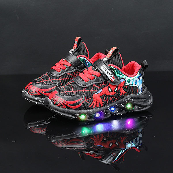 oys skor Mode Spider Man Fashion Glow Promenadskor blue 29#