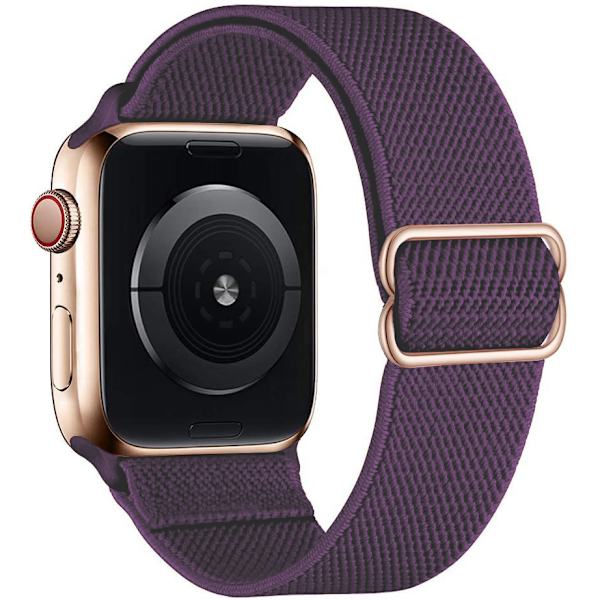 iwatch7new elastisk nylon justerbar elastisk vävd äppelrem purple 42mm44mm45mm