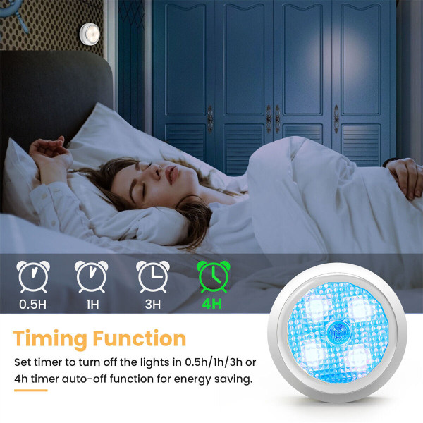 6st RGB LED underskåpsbelysning Dimbar Puck Closet Remote Colorful