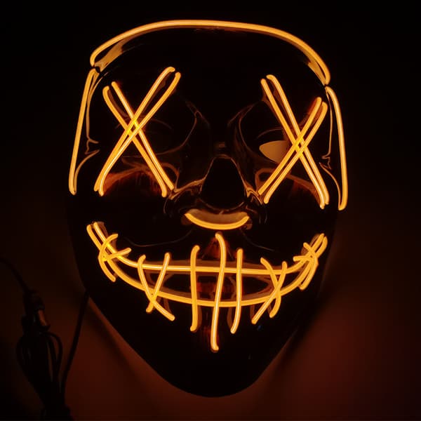 Halloween Enemy Glow Mask Ghost Step Dance Kall Ljus Påsk 9# 27cmX17cm