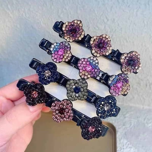 4/8ST gnistrande kristallsten flätade hårklämmor Sidohårklämma 8pcs