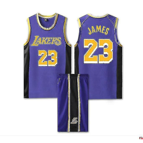 #23 Lebron James Baskettröja Set Lakers Uniform purple L