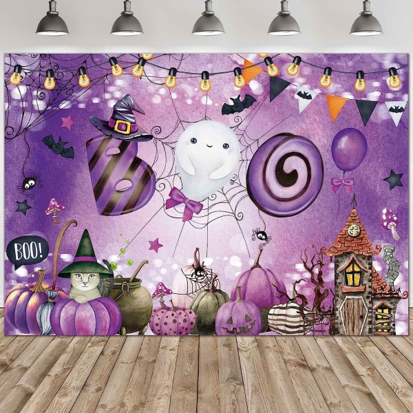 Halloween Banner Pumpa Bat Banner Blod Hand Bakgrund Tyg Style a76 Width 210 * Height 150cm