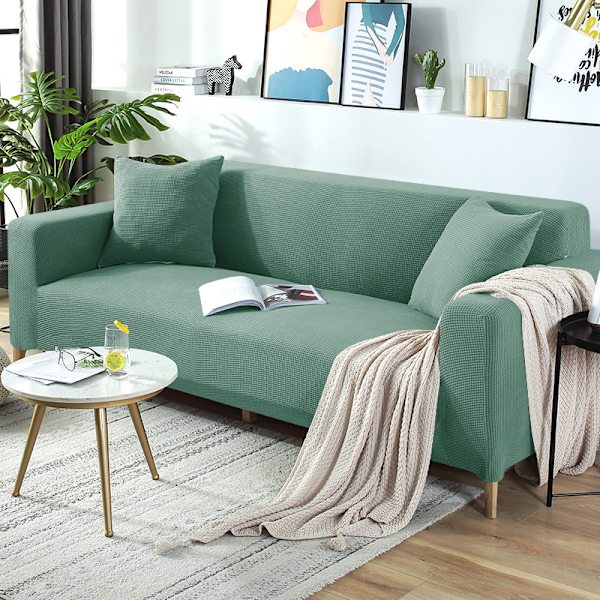 Elastiskt heltäckande sofffodral i cover universal right green Four seats 235-300cm
