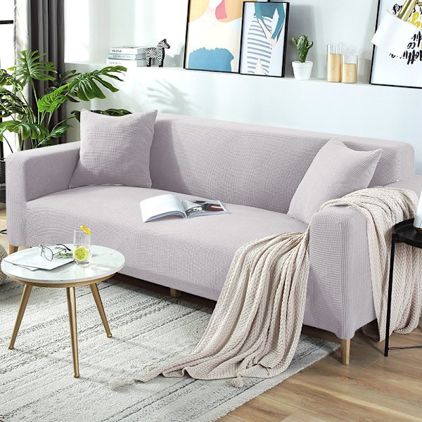 Elastiskt heltäckande sofffodral i cover universal Light gray Single seat 85-135cm