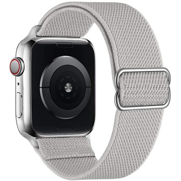 iwatch7new elastisk nylon justerbar elastisk vävd äppelrem light gray 38mm40mm41mm