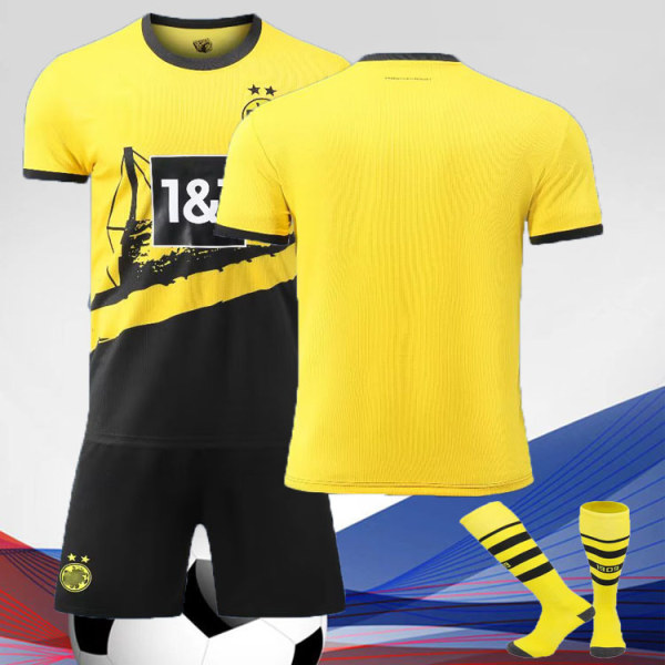 2324 Dortmund Home Harland Vuxen Set Fotbollströja för barn no number S#With socks