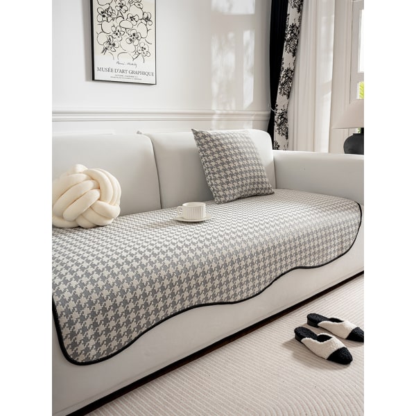Qianniao Grid Sofa Cushion Halkfri Advanced Sense Sittdyna Gray grid 70*70