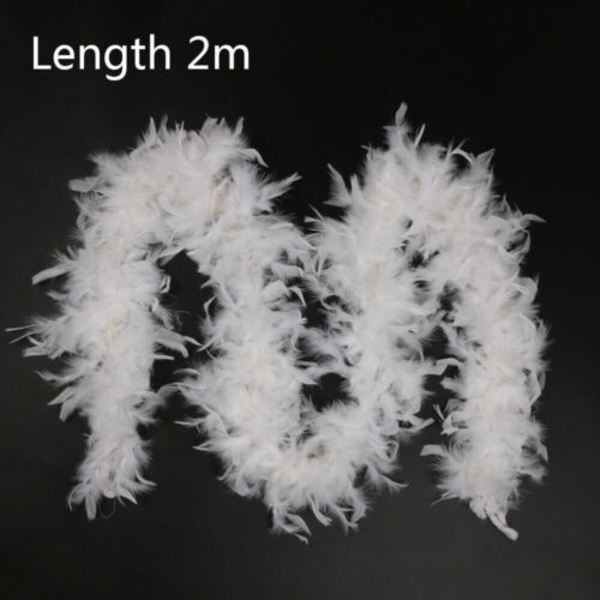 Julgran White Feather Boa Strip Ribbon Party Garland 2M 2m