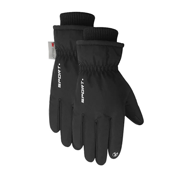 Vinterhandskar män pekskärm sporthandskar skidåkning cykelhandske black XL