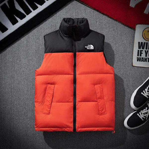 Coat Couple Dun bomull Casual Wear Trendig axelvarm väst orange L#50-60kg