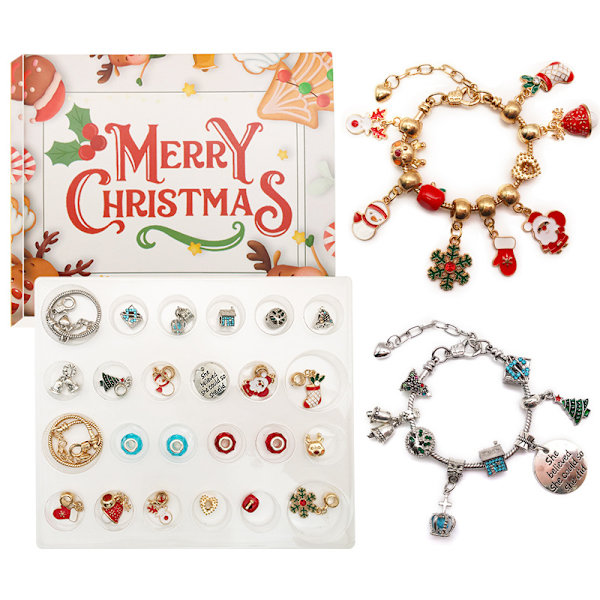 flickor Adventskalender Charm Armband Making Kit för jul
