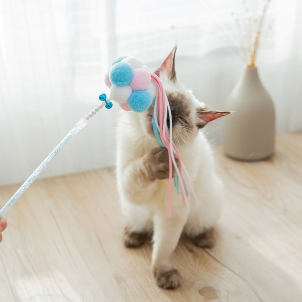 Söt kattteaser stick kattleksak kattunge som slipar tänder 3#