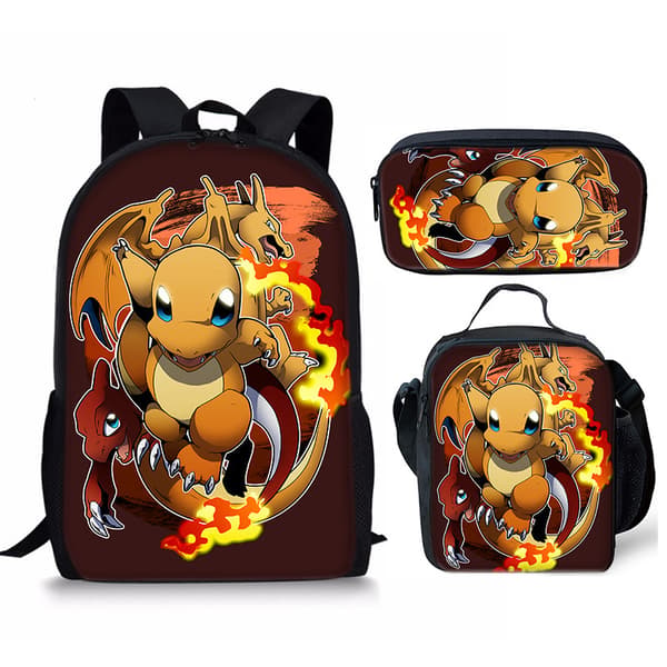 Student Barn Ryggsäck Pocket Monster Väska Söt skolväska Sonic backpack 1 set
