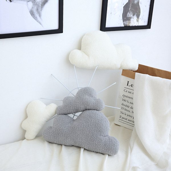 moln Docka Plyschleksak Barn Docka Kudde Födelsedagspresent grey cloud 25*13cm