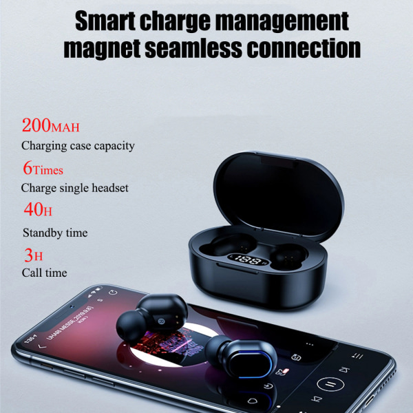 Mini TWS True Wireless 5.0 Bluetooth In Ear Macaron A7S öronproppar black A12 pro