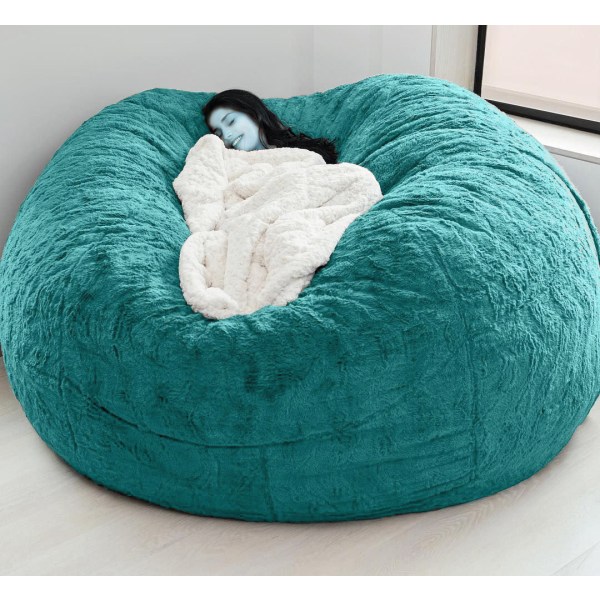 Lazy Sofa Bean Bag Konstgjord päls Bean Bag Bönsoffa Green