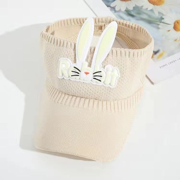 Tecknad barnhatt, solhatt, tom hög hatt, andtungahatt beige