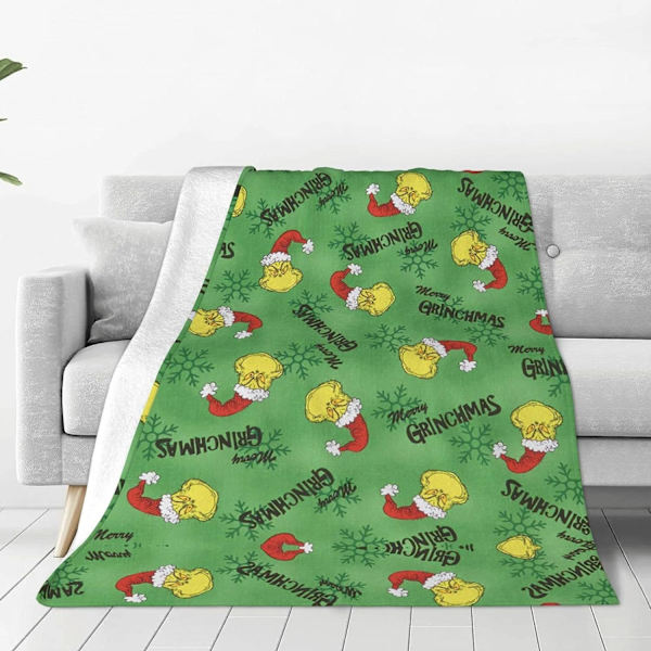 Julfilt printed flanellmatta semesterpresent hemmatta style3 130*150cm
