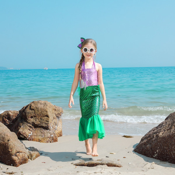 2024 Girl Mermaid Dress Ny Sling Mermaid Concubine Tail Dress Chest circumference 63cm 120#