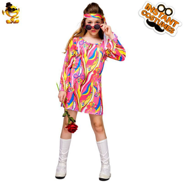 Cosplay flickor retro Hippie kostymer disco scenframträdande S