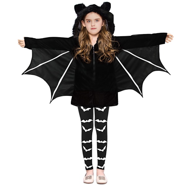 Vampyrhäxa Fladdermus Halloween Kostym Cosplay Fancy Dress White 100cm