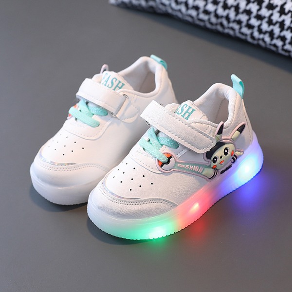 Vår Höst kid Board Skor Pojkar Flickor LED Belyst Skor light blue 25#