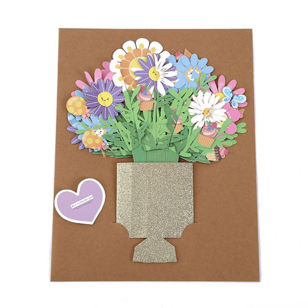 3D pop-up bukett för evigt papper blommor födelsedag gratulationskort TULIP
