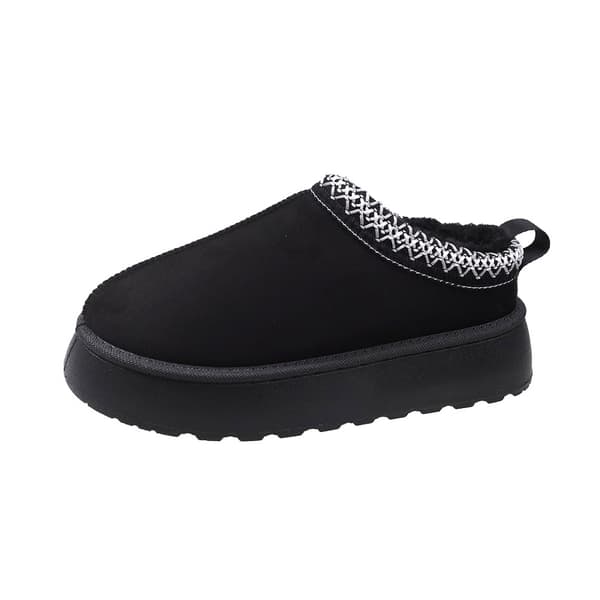 Snowboots plyschisolering utan klackar halvtofflor bomullsskor black 40