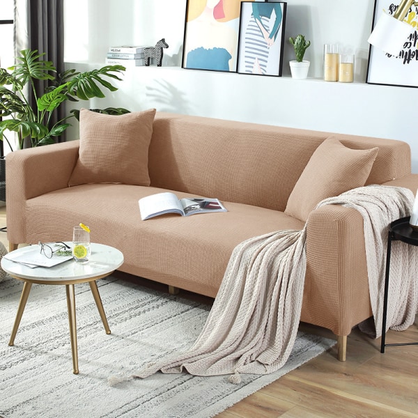 Elastiskt heltäckande sofffodral i cover universal Camel color Double seats 140-185cm