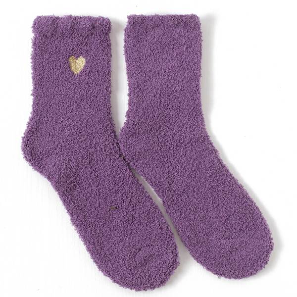 Tjocka strumpor för vintervärme och förtjockade sovstrumpor för kvinnor purple 1 pair