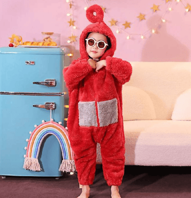 Anime Teletubbies Kostym Barn Pyjamas Sovkläder Jumpsuit red 140-150cm